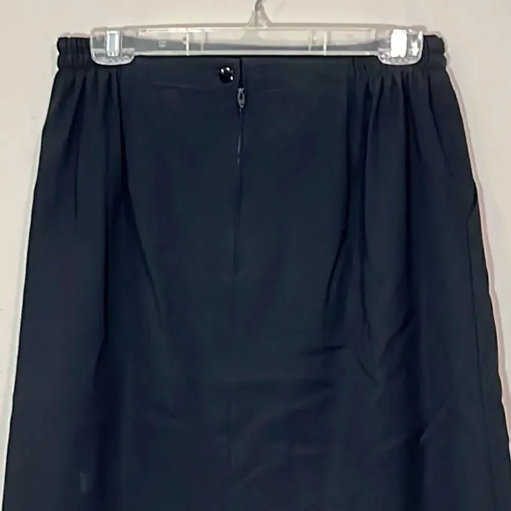 Vintage Luxury Gianni Black Wool Skirt. Size 14.